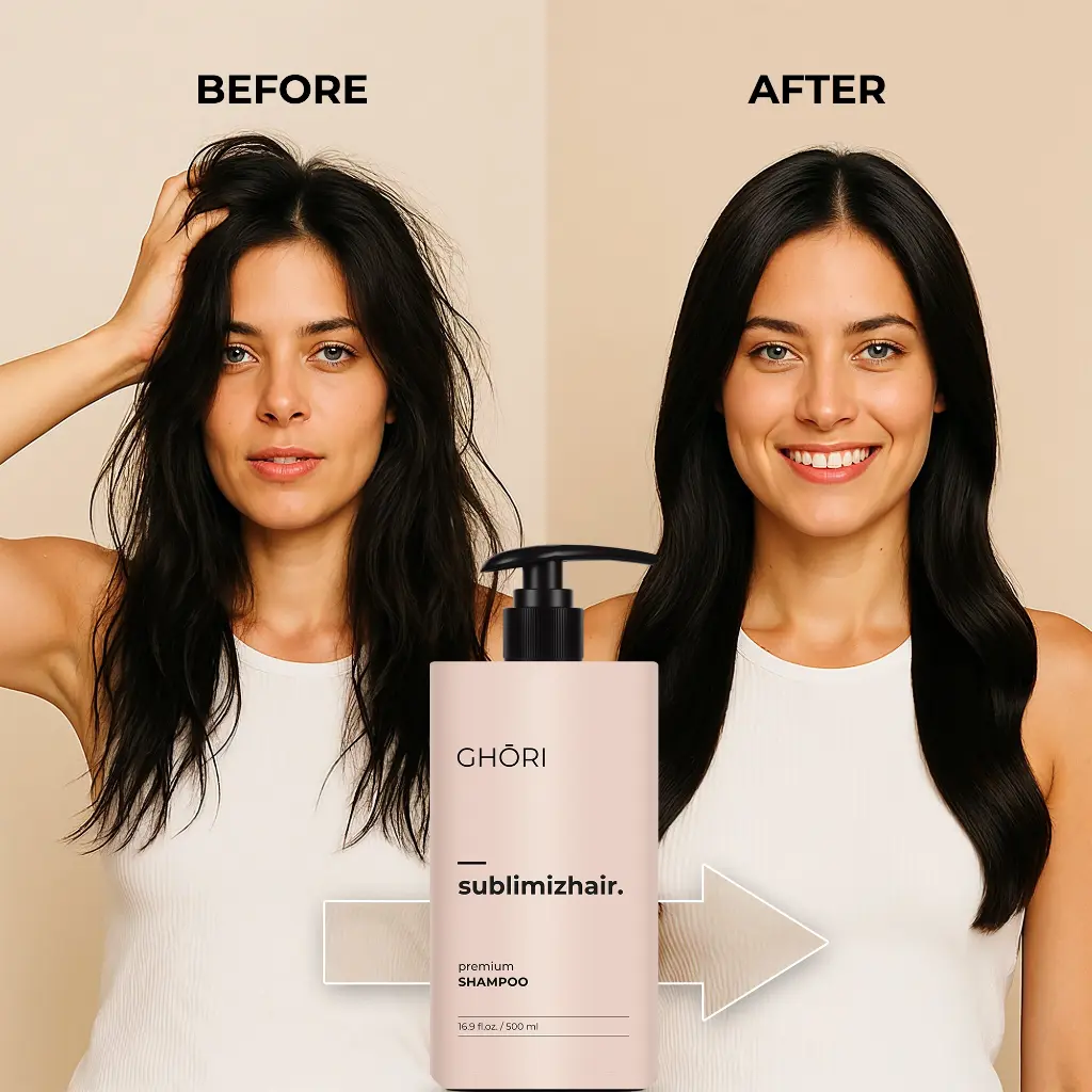 GHORI Shampoo Sublimizhair - BeforeAfter.webp